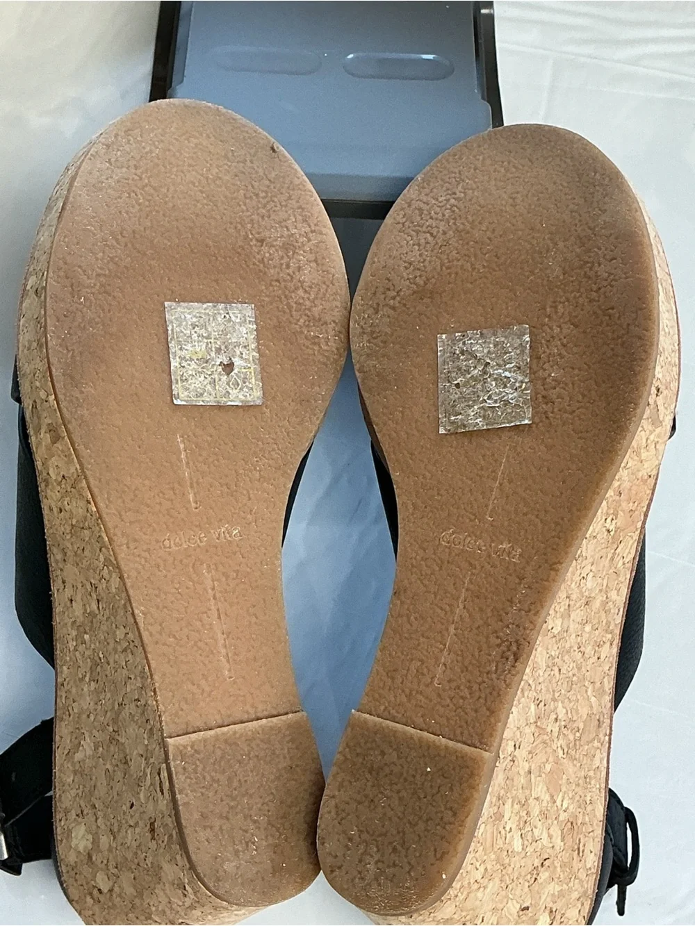 💕👡👠💕 Dolce Vita Black Cork Wedge Sandals Ankle Strap Women’s Size 7.5